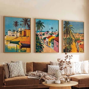 Set of 3 Senegal Posters, African Travel Prints, Senegal Wall Art Set, Senegal City Prints, African Decor, Senegal Gift Posters