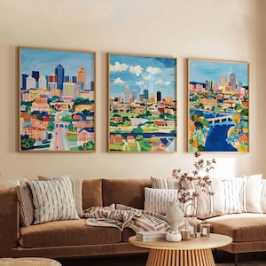 Set of 3 Fort Worth Texas Posters, Travel Prints Set, Fort Worth Wall Art, Fort Worth City Decor, Fort Worth Print Set, Texas Poster Gift