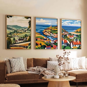 Set of 3 Lancashire Posters, England Travel Prints, Lancashire Wall Art Set, Countryside and Coastal Posters, Nature Decor Prints