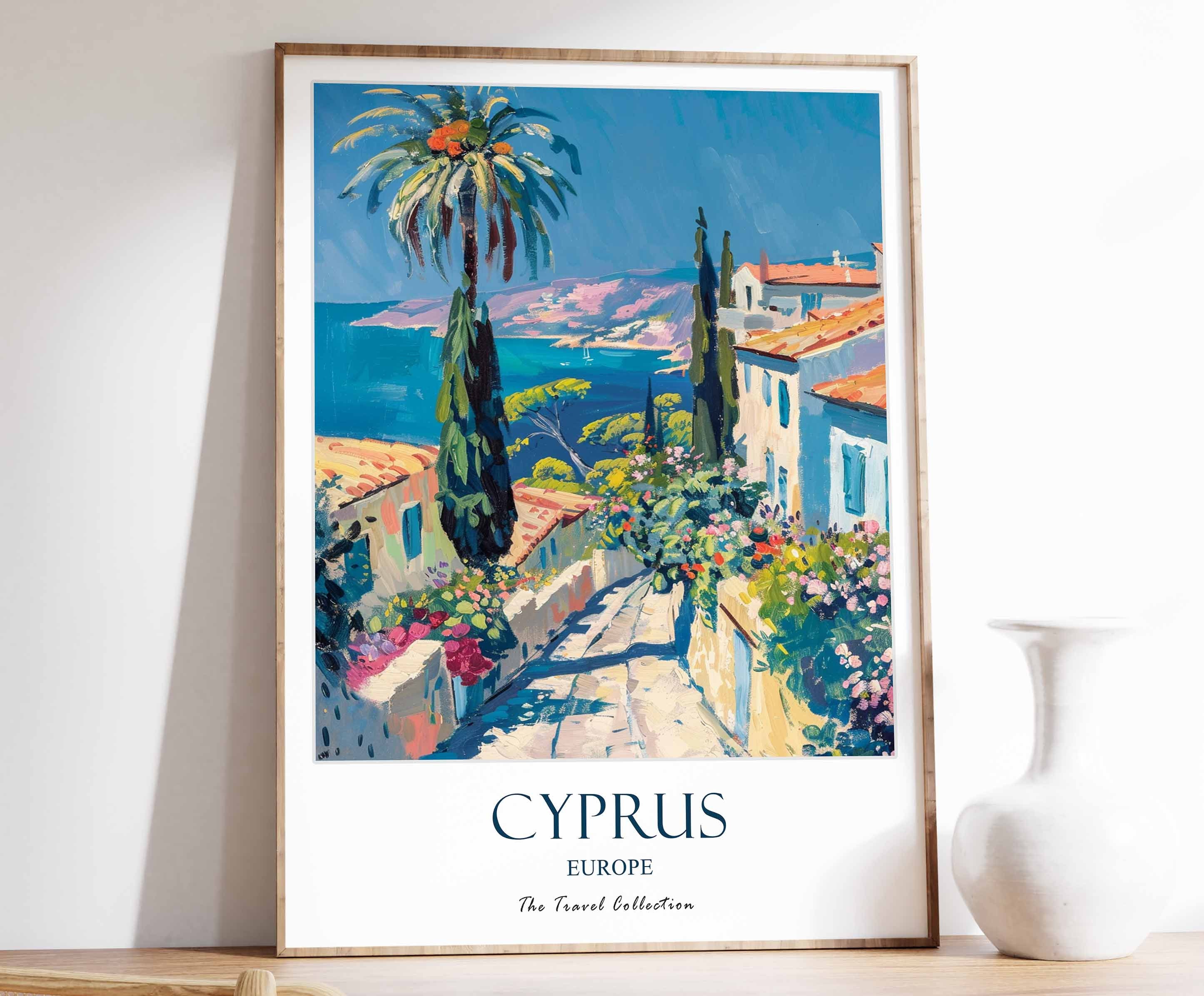 Cyprus Print, Cyprus Travel Poster, Europe Travel Print, Europe Decor, Europe Gift Art, Cyprus Art, Europe Travel Poster, Europe Wall Art