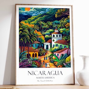 Nicaragua Print, Nicaragua Travel Poster, North America Travel Poster, Tropical Decor, North American Wall Art, Nicaragua Gift