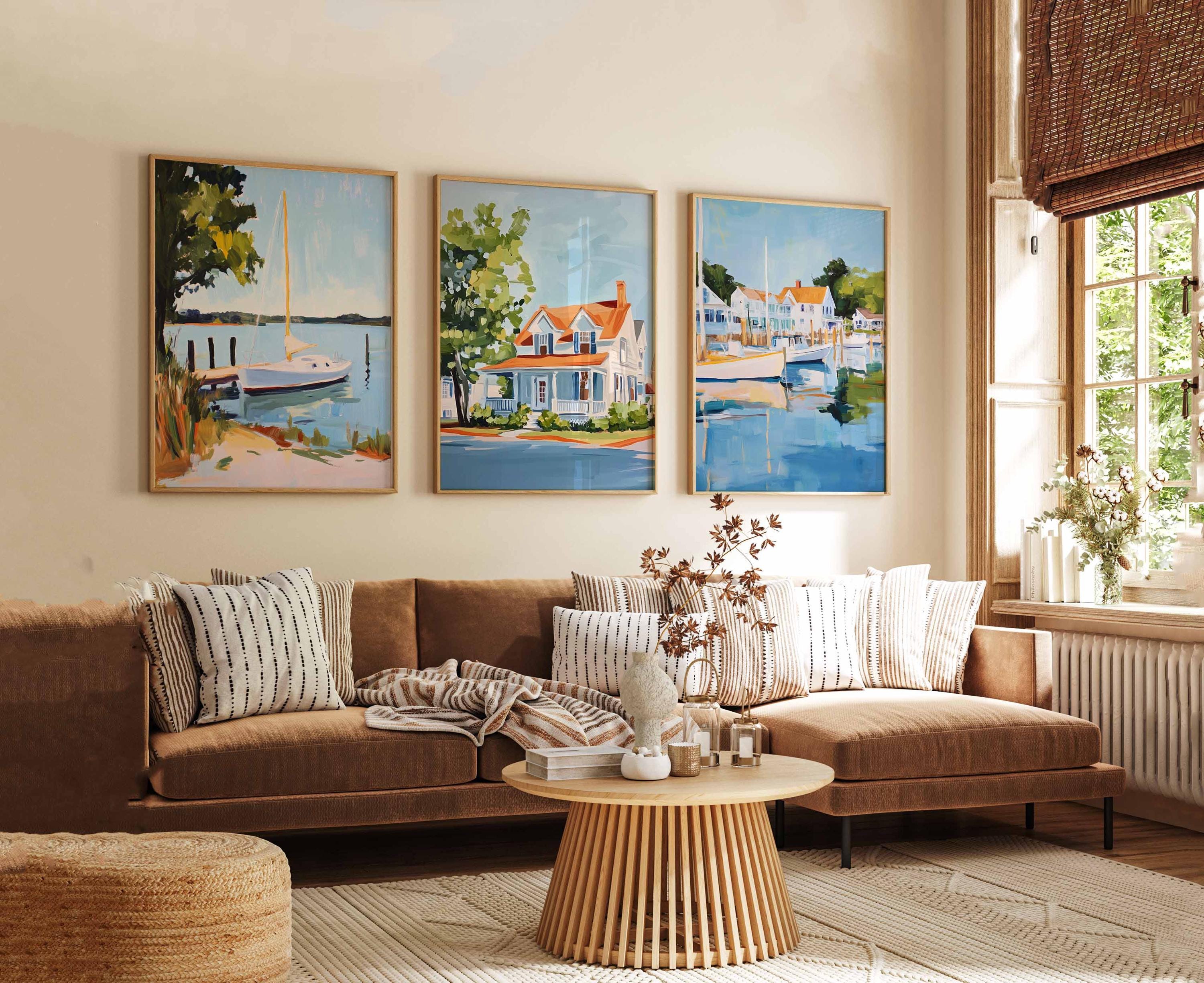 Set of 3 St Michaels Posters, Maryland Travel Prints, USA Coastal