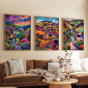 Set of 3 Peak District Posters, Peak District Prints, Peak District Wall Art Set, UK National Park Posters, Derbyshire Prints, British Decor