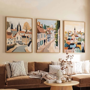 Set of 3 Milton Keynes Posters, UK Travel Prints, Modern City Wall Art Sets, Milton Keynes Poster Decor, Urban Print Collection