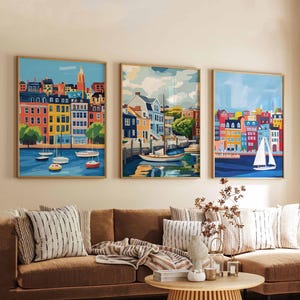 Set van 3 Boston-posters, Massachusetts Wall Art Prints, Boston Travel Poster Set, City Skyline Prints, Posters historische architectuur