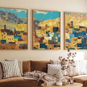 Set of 3 Yemen Posters, Yemen Travel Prints, Yemen Wall Art Set, Vintage Yemen Posters, Middle Eastern Decor Prints, Sanaa Poster Set
