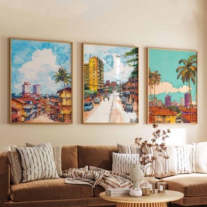 Set of 3 Kampala Posters, Kampala Wall Art, Kampala Prints, Travel Poster Set, Uganda Decor, Kampala Art Prints, Home Decor Set, Gift Idea