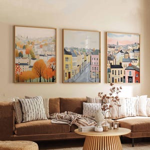 Set of 3 Huddersfield Posters, UK Town Prints, West Yorkshire Wall Art, Huddersfield Art Set, Travel Poster Prints, Vintage Style Decor