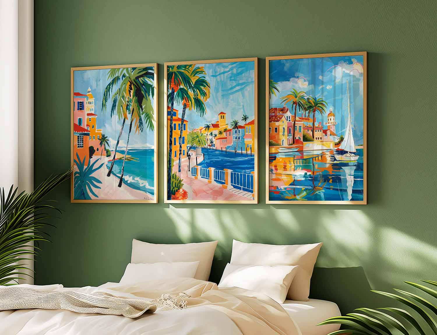 Set of 3 St. Petersburg FL Posters, Florida Travel Prints, Coastal