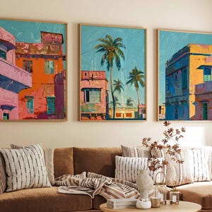 Set of 3 Karachi Posters, Pakistan Travel Prints, Karachi Travel Art, Islamic Wall Art, Islamic Travel Posters, Muslim Gift, Pakistani Decor