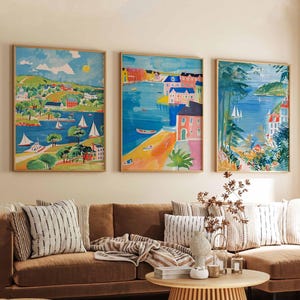 Juego de 3 pósteres de Delaware, impresiones costeras de EE. UU., arte mural de playa del primer estado, impresiones decorativas de costas escénicas, set de regalo de viaje por el Atlántico Medio