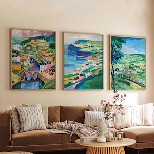 Set of 3 West Yorkshire Posters, England Travel Prints, Leeds Wall Art Set, Yorkshire Countryside Poster Prints, UK Home Decor Gift Set