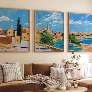 Set of 3 Syria Posters, Vintage Syrian Street Art Prints, Islamic Art, Folk Art Poster, Arabic Indian Art, Muslim Gift, Wall Print