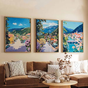 Set of 3 Las Vegas Posters, Nevada USA Travel Prints, City Skyline Wall Art Sets, Colorful Night Poster Decor, Vegas Strip Print Set