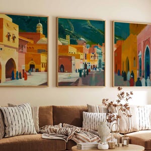 Set of 3 Mecca Posters, Saudi Arabia Travel Prints, Mecca Art, Islamic Wall Art, Islamic Travel Posters, Muslim Gift, Islamic Decor