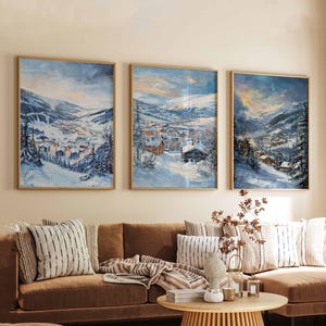 Park City Ski Poster Set, Park City Print, USA Poster, USA Druck, Park City Poster, Schneelandschaft Poster, Geschenk für Ski Liebhaber