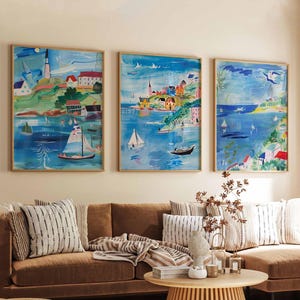 3er Set Delaware Poster, USA Küstendrucke Set, Erster Zustand Strand Wandkunst, Malerische Küste Dekor Drucke, Mid-Atlantic Reisegeschenk-Set