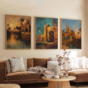 Set of 3 Baghdad Posters, Baghdad Prints, Travel Wall Art Set, Baghdad City Posters, Iraq Travel Prints, Baghdad Decor
