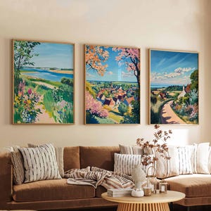 Set of 3 East Sussex Posters, England Travel Prints, East Sussex Wall Art Set, Coastal Landscape Posters, Countryside Decor Prints