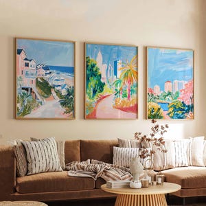 Set of 3 Charlotte North Carolina Posters, Travel Posters Set, Charlotte Prints, North Carolina Wall Art, Charlotte City Decor