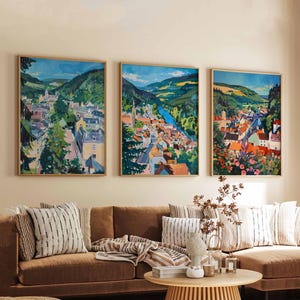 Set of 3 Dunkeld Posters, Scotland Travel Prints, Dunkeld Wall Art Set, Scottish Village Poster Prints, Dunkeld Decor Gift Idea