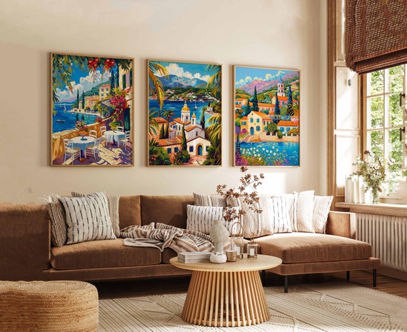 Set of 3 Corfu Posters, Greece Prints, Corfu Island Wall Art, Greek Island Decor, Corfu  Poster, Mediterranean Art Gift, Coastal Wall Prints