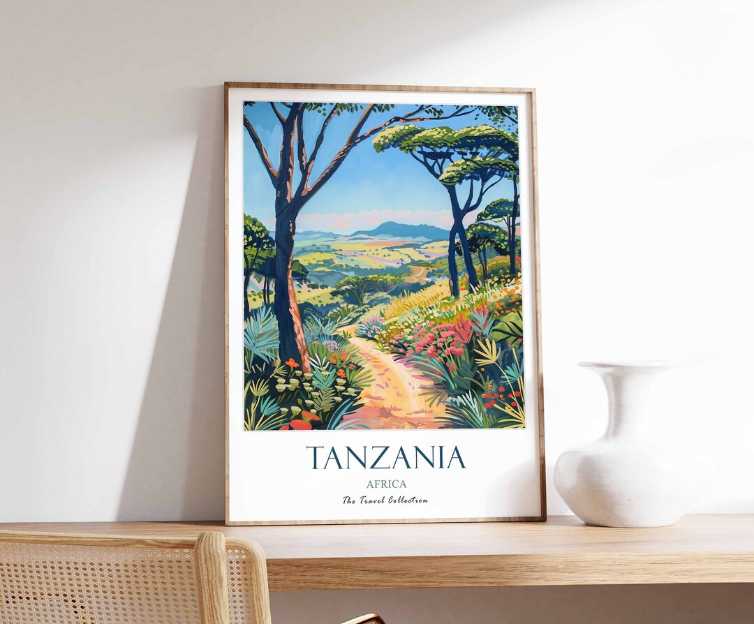 Tanzania Travel Poster, African Travel Prints, Africa Art, Tanzania ...
