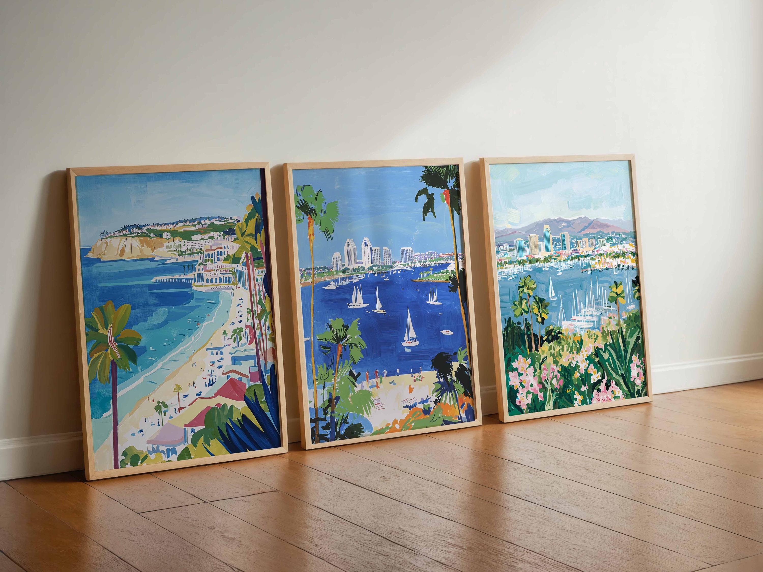 Set of 3 San Diego Posters, USA Wall Art Prints, San Diego Travel ...