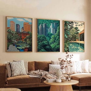 Set of 3 Jakarta Posters, Jakarta Travel Posters, Jakarta Prints, Jakarta Wall Art, Jakarta Decor, Jakarta Art Print