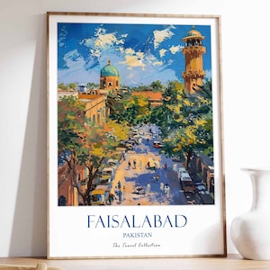 Faisalabad Print, Faisalabad Travel Poster, Pakistani Wall Art, Pakistan Travel Print, South Asia Decor, Pakistan Gift, Pakistan Poster