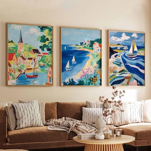 Juego de 3 pósteres de Delaware, impresiones costeras de EE. UU., arte mural de playa del primer estado, impresiones decorativas de costas escénicas, set de regalo de viaje por el Atlántico Medio