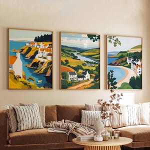 Set of 3 Dunbartonshire Posters, Scotland Travel Prints, Dunbartonshire Wall Art Set, Scottish Landscape Posters, Countryside Decor Prints