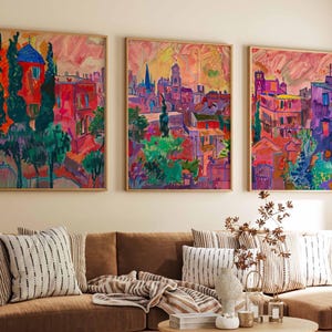 Set of 3 Cairo Posters, Cairo Travel Prints, Cairo Art, Arabic Decor, Botanical Art, Middle Eastern Decor, Egypt Travel Poster, Egypt Gift