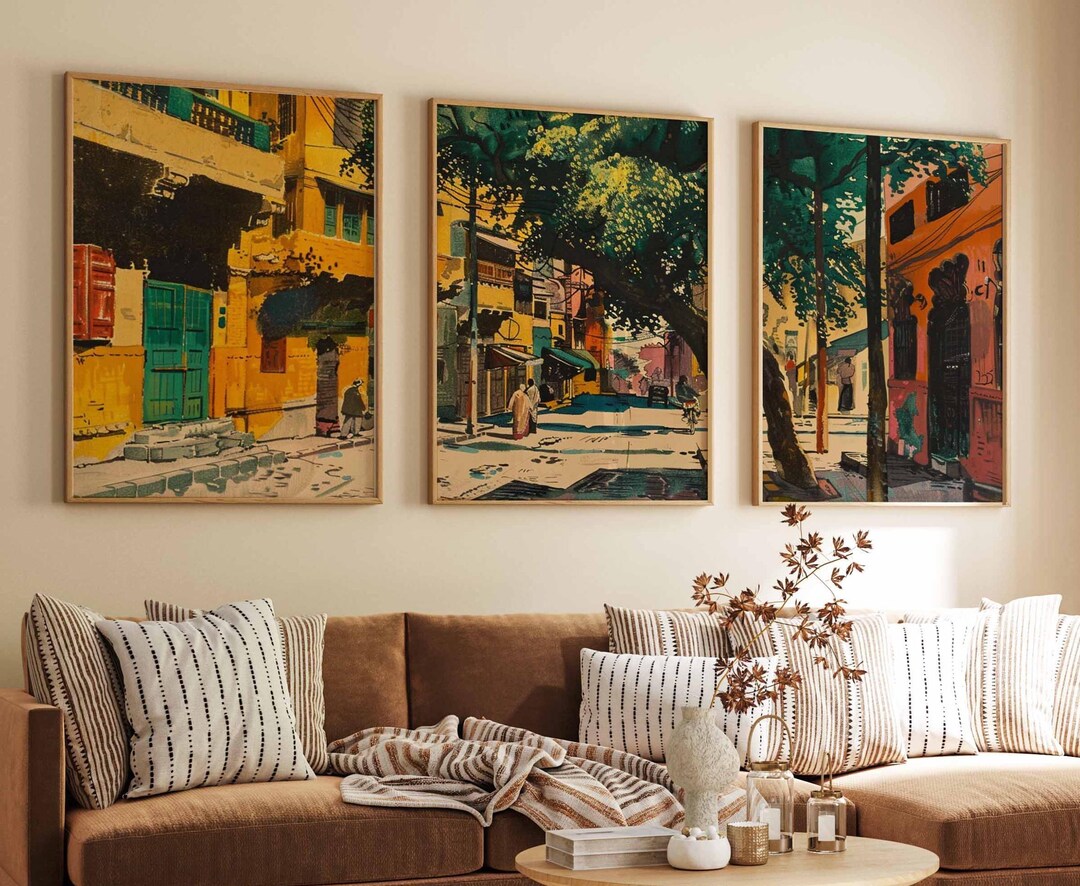 Set of 3 Lahore Posters, Pakistan Travel Prints, Islamic Art, Folk Art ...