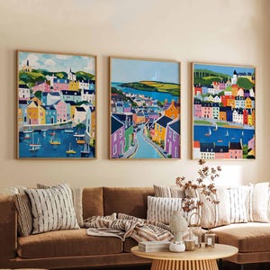 Set of 3 Kinsale Posters, Ireland Travel Prints, Coastal Wall Art Set, Harbour Poster Prints, Irish Seaside Decor Gift Set