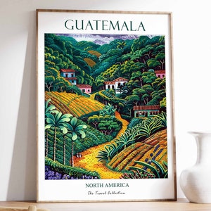 Guatemala Print, Guatemala Travel Poster, North America Travel Print, Tropical Decor,  North America Wall Art, Guatemala Gift