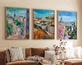 Set of 3 Aberdeen Posters, Scotland City Prints, UK Travel Poster Sets, Wall Art Decor, Aberdeen Landmark Scenic Print Set