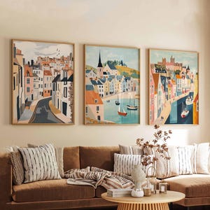 Set of 3 Kirkcaldy Posters, Scotland Travel Prints, Coastal Wall Art Set, Fife Poster Prints, Scottish Town Decor Gift Set