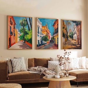 Set of 3 Seville Posters, Seville Travel Prints, Seville Wall Art, Seville Art Set, Spanish Travel Posters, Seville Prints Set
