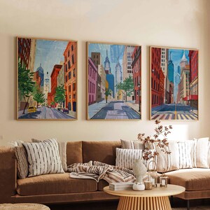 Set of 3 Philadelphia Posters, USA Wall Art Prints, Philadelphia Travel Poster Set, Philly Skyline Prints, Historic City Decor Posters