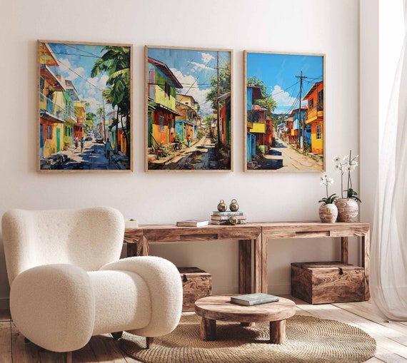 Set of 3 Jamaica Travel Posters, Vintage Caribbean Print, Tropical Print, Jamaican Wall Art, Travel Print, Jamaican Decor, Islands Art