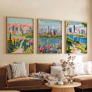 Set of 3 Calgary Canada Posters, Travel Posters Set, Calgary Prints, Canadian Wall Art, Calgary City Decor, Calgary Skyline Print
