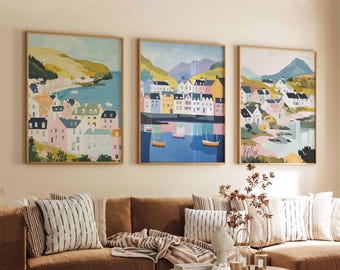 Set of 3 Isle of Skye Posters, Scotland Travel Prints, Highland Wall Art Set, Landscape Poster Prints, Nature Decor Gift Set