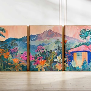 Set of 3 Ecuador Posters, South America Travel Prints, Ecuador Wall Art, Landscape Decor, Ecuador Travel Gift, Adventure Prints