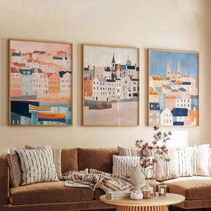 Set of 3 Waterford Posters, Ireland Travel Prints, Coastal City Wall Art Sets, Historic Town Poster Prints, Home Decor Gift