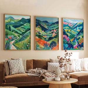 Set of 3 Peak District Posters, Peak District Prints, Peak District Wall Art Set, UK National Park Posters, Derbyshire Prints, British Decor