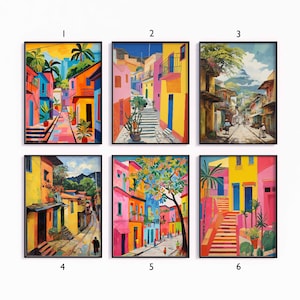 Guatemala Poster Set, Latin America Travel Prints, Floral Art, South American Decor, Folk Art Poster, Gallery Wall, Travel Gift, A1/A2/A3/A4