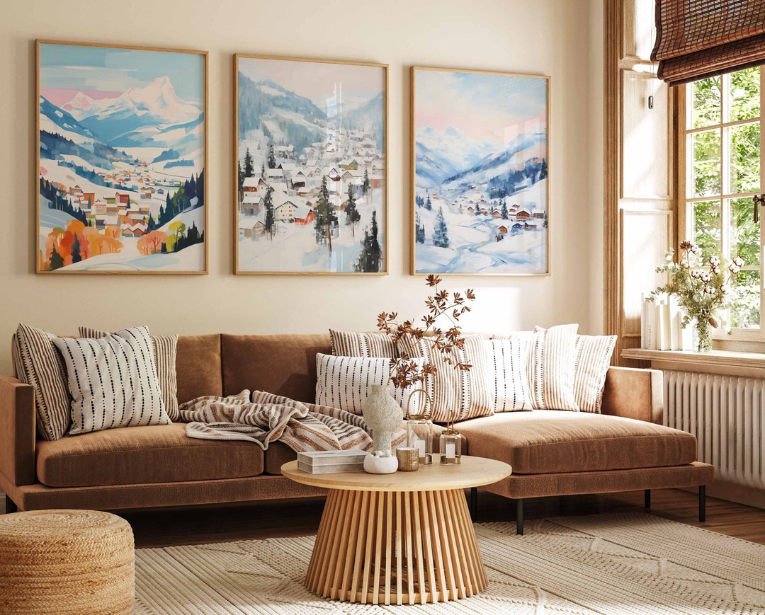 Morzine Set of 3 Posters, Skiing Travel Prints, Alpes Poster, French ...