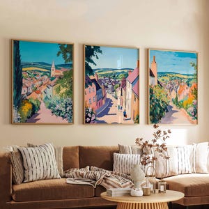 Set of 3 Hay on Wye Posters, UK Travel Prints, Welsh Town Wall Art Set, Hay on Wye Decor, Countryside Poster Set, Print Gift for Home