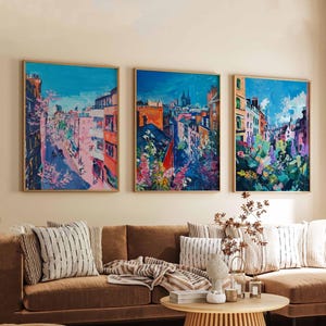 Set of 3 Shoreditch Posters, London Travel Prints, Urban Art Wall Decor Set, Trendy Street Scene Poster Prints, Modern Gift Idea
